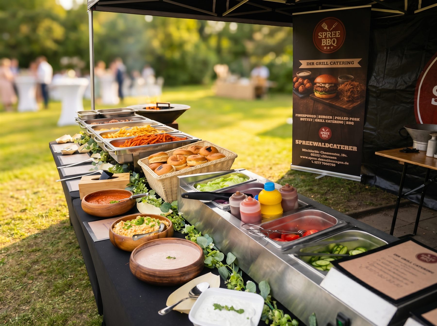 Spree BBQ Buffet beim Aufbau